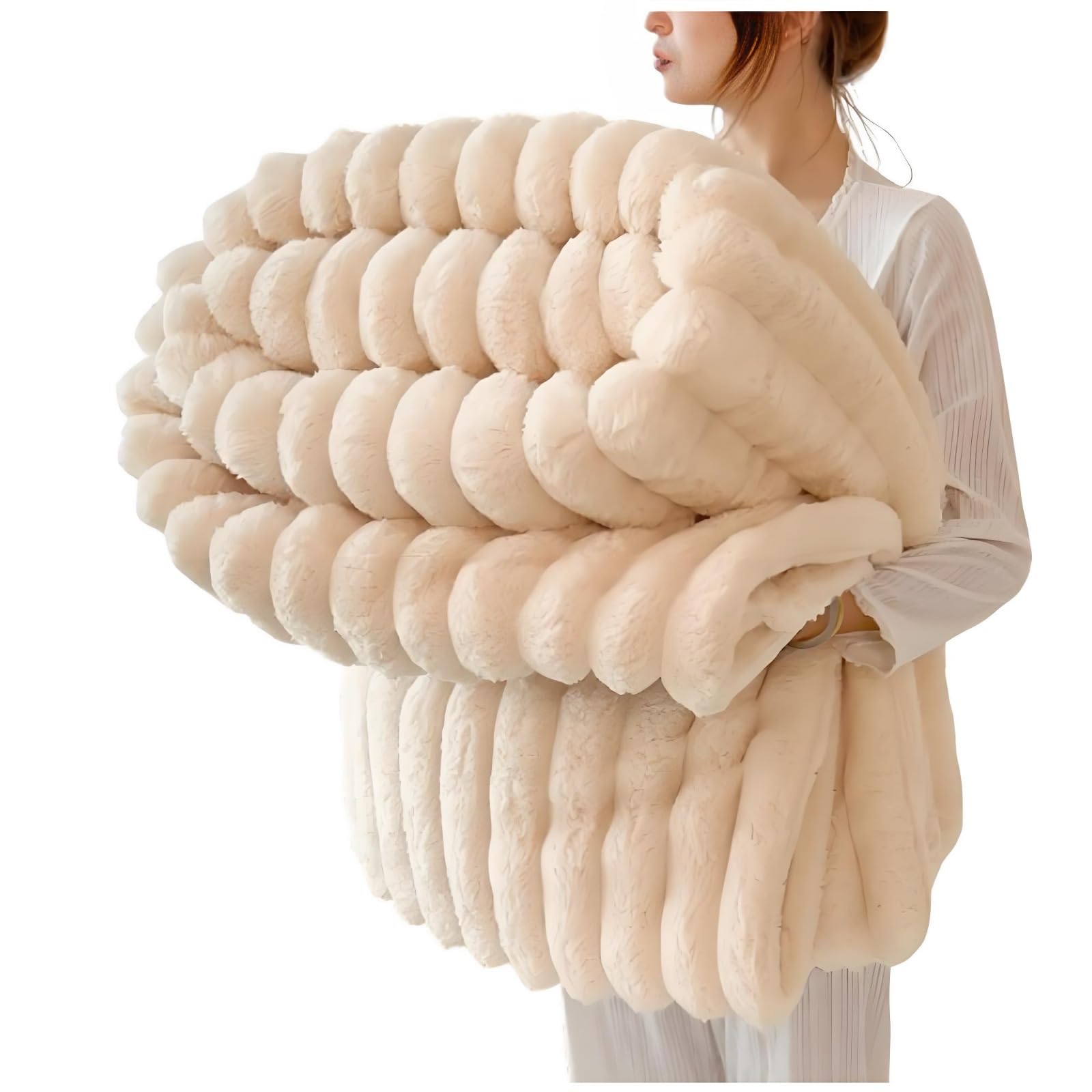 Plaid matrimoniale pile, Morbido Caldo Plaid Peloso di Pelliccia Sintetica, Coperta in peluche di lusso, super morbida, soffice e accogliente, per divani, divani, letti
