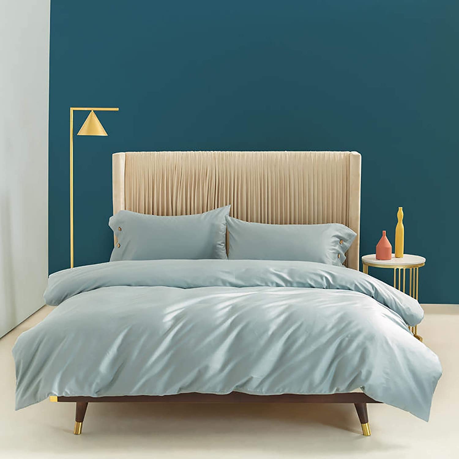 MGEMJMJ 100% Solid Color Egyptian Cotton Duvet Cover,Luxurious Super Soft Quilt Cover,Hotel Level Premium Breathable Comforter Cover(Size:220x240cm(87x94inch),Color:A)