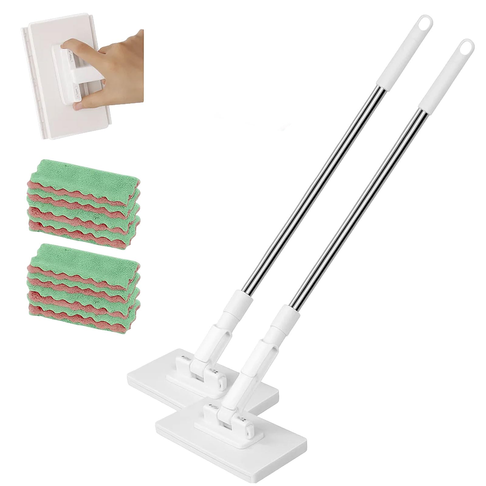 Nimedala 2Pcs Convenient Cloth Changing Mini Mop, Snap Grip Mini Mop, Lazy Mops Clip On For Window, Kitchen Cabinet, Mirror, Furniture (2Pcs)