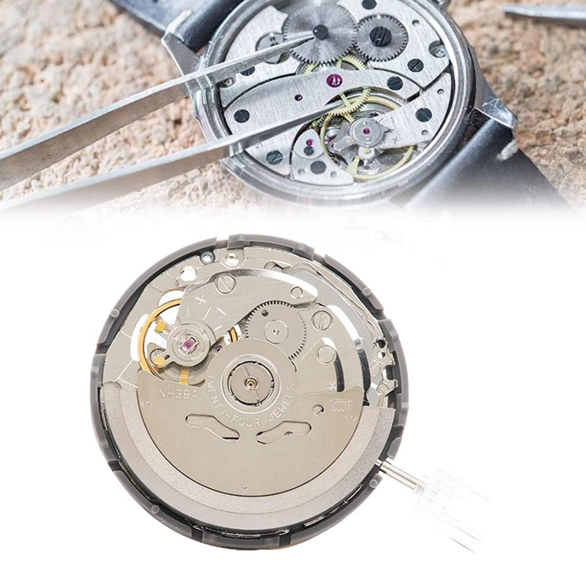 Movimiento NH38/NH38A Accesorios para Relojes Movimiento Automático De Cadena Movimiento Mecánico Automático De Precisión, plateado
