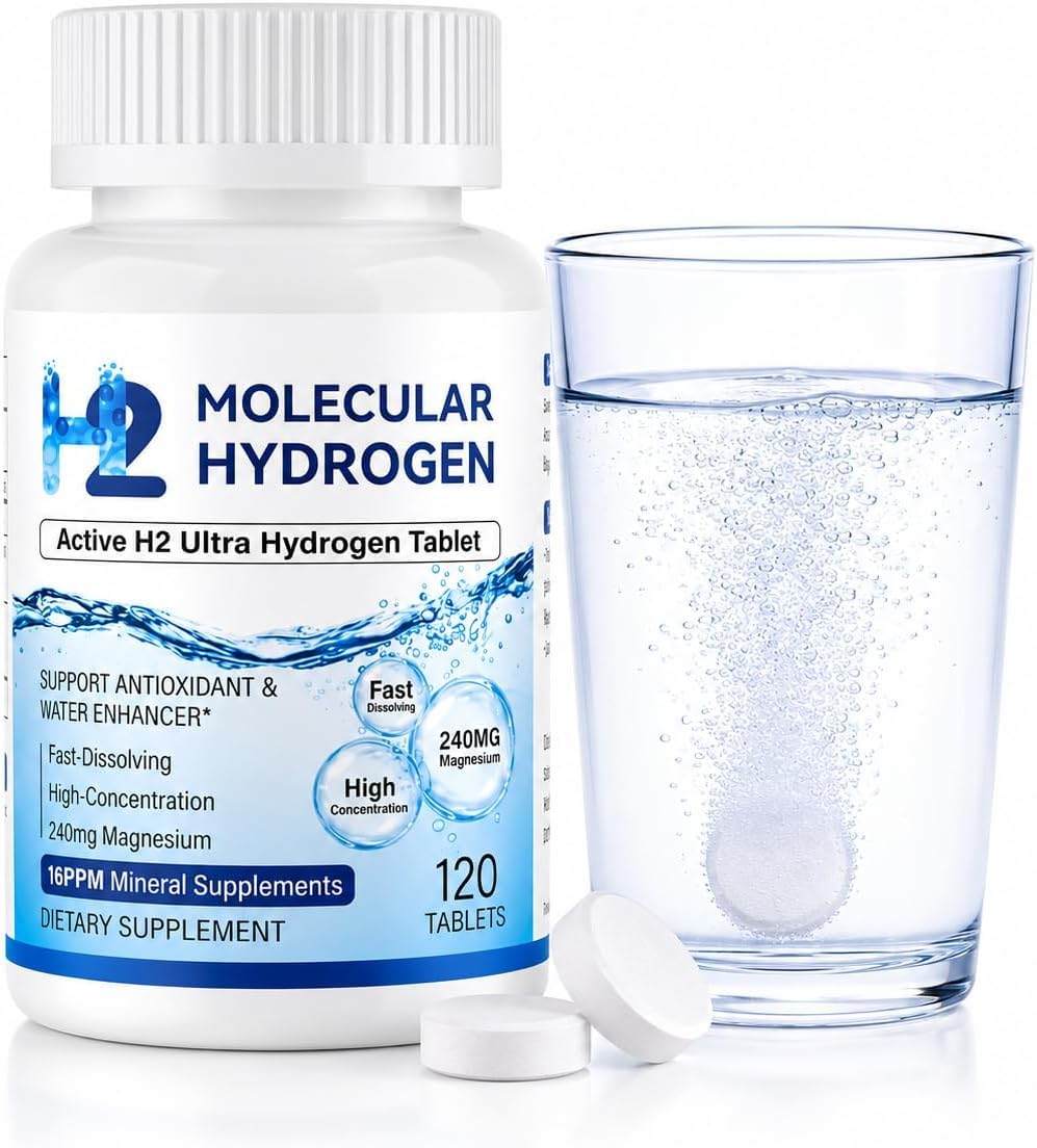 Hydrogen Water Tablets - 16 PPM Molecular H2 Tablets with 240 mg Magnesium