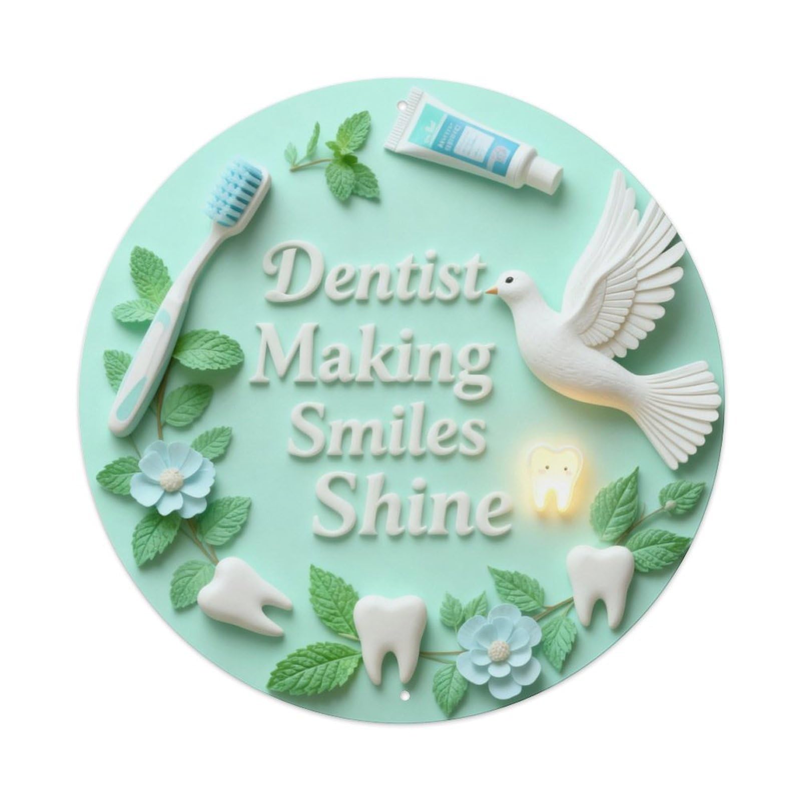 Dentist Cute Smile Clinic Metal Tin Sign Plaque