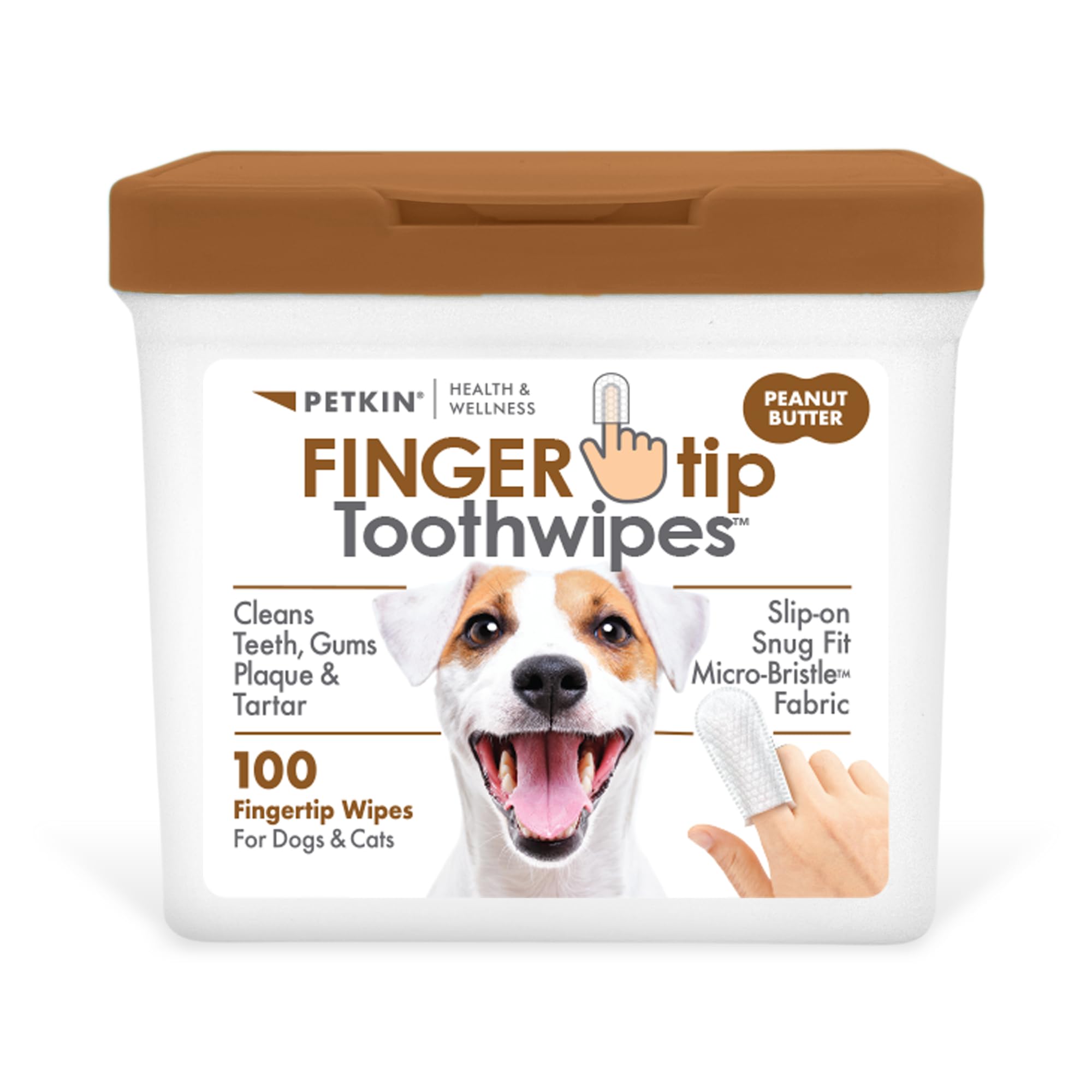 Petkin Fingertip Tooth Wipes — 100 Count