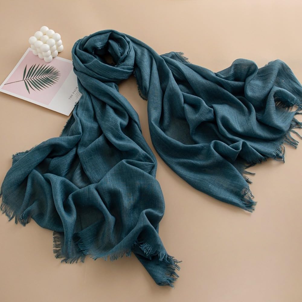 Womens Lightweight Scarf - Solid Color Thin Summer Wrap, Versatile Fashion Accessory (Multiple Colors)