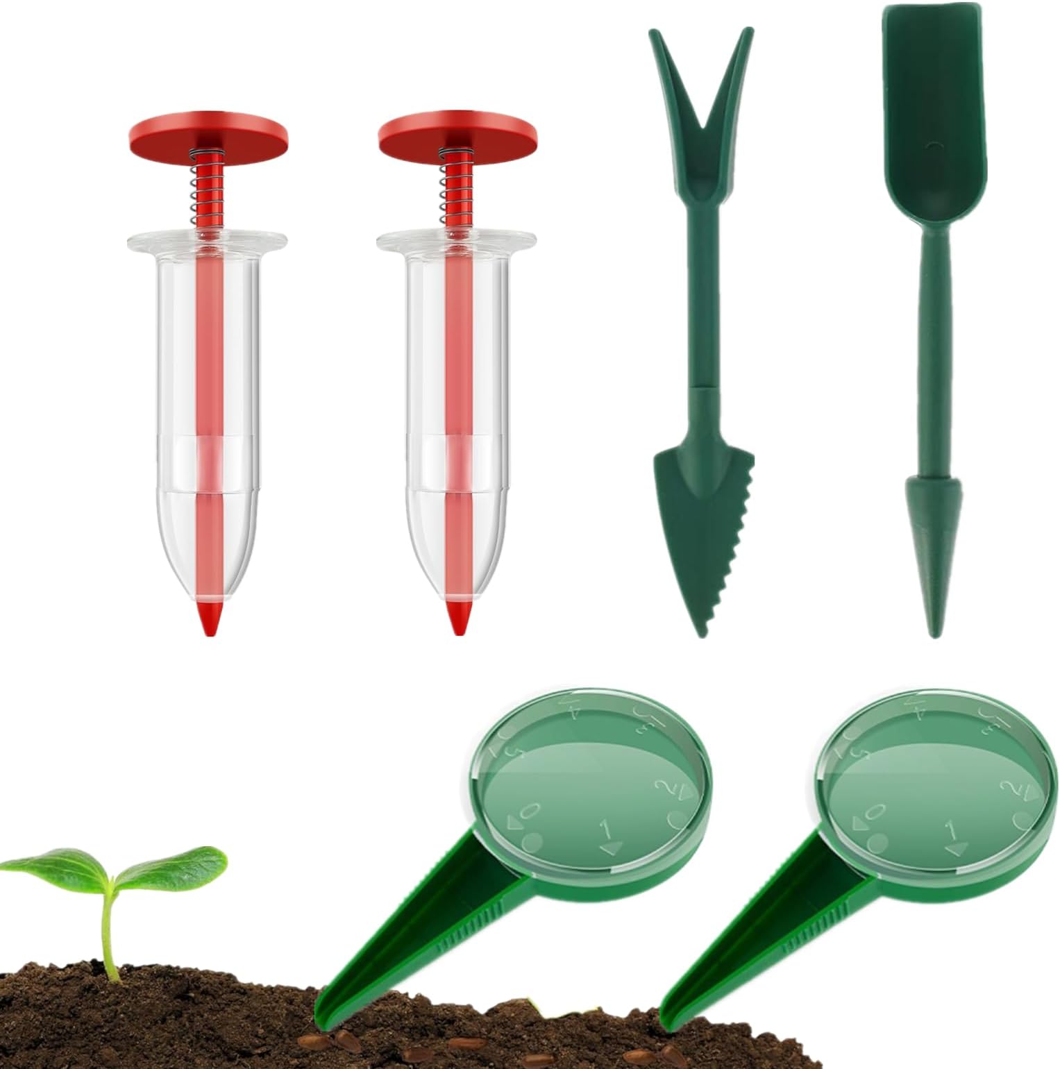 6 Pcs Mini Garden Seed Sowing Tool Set – Handheld Seed Spreader + Dispenser Planter Tools for Planting Vegetables, Flowers (Indoor/Outdoor Gardening)