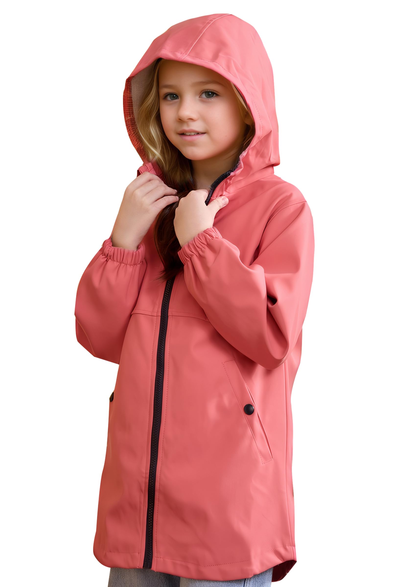 maoo garden Niñas Chaquetas de Lluvia Niños Impermeable Impermeable Ligero Forro Floral Primavera Cortavientos