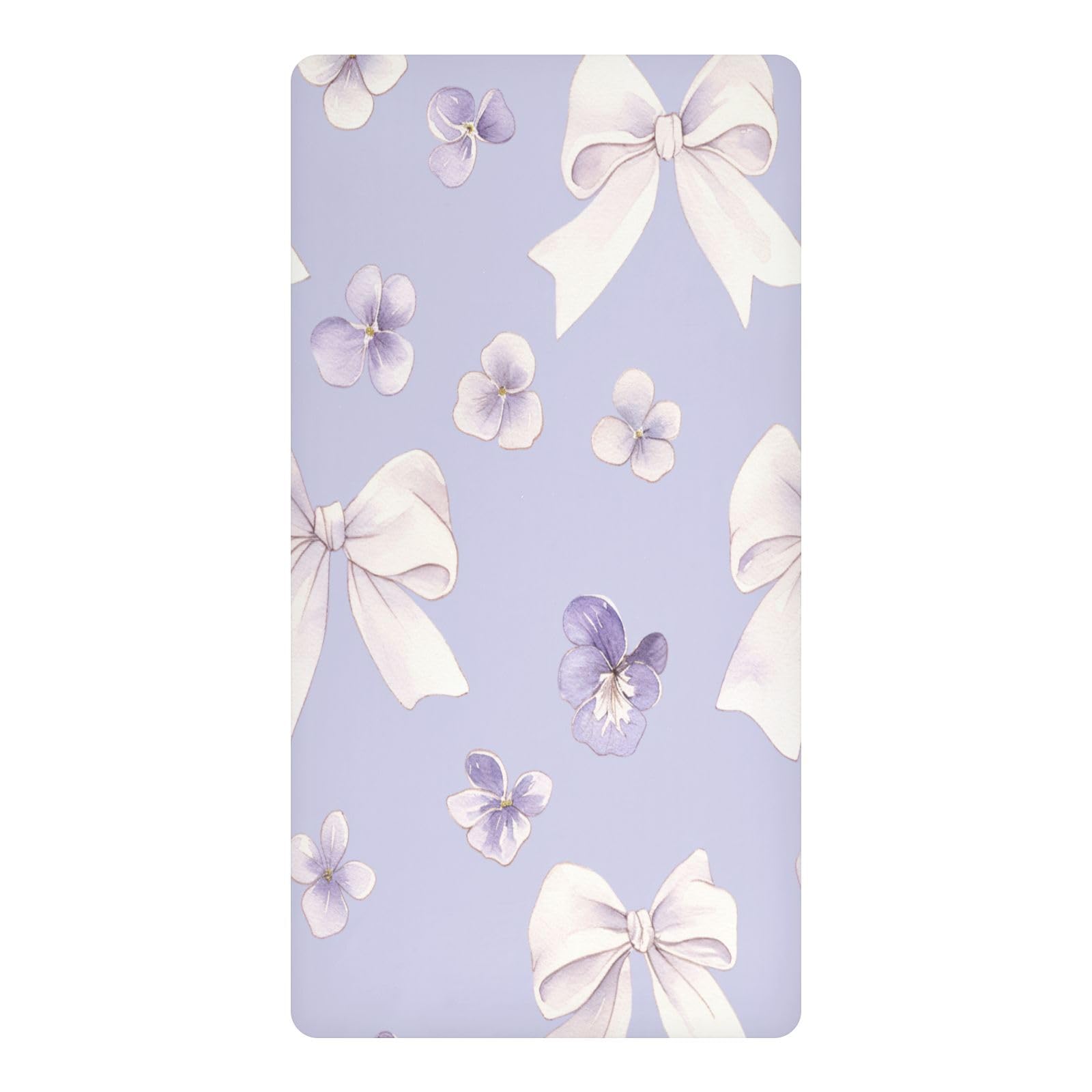 JiangGgen Purple Bows Baby Crib Sheet Soft Breathable for Standard Crib-M