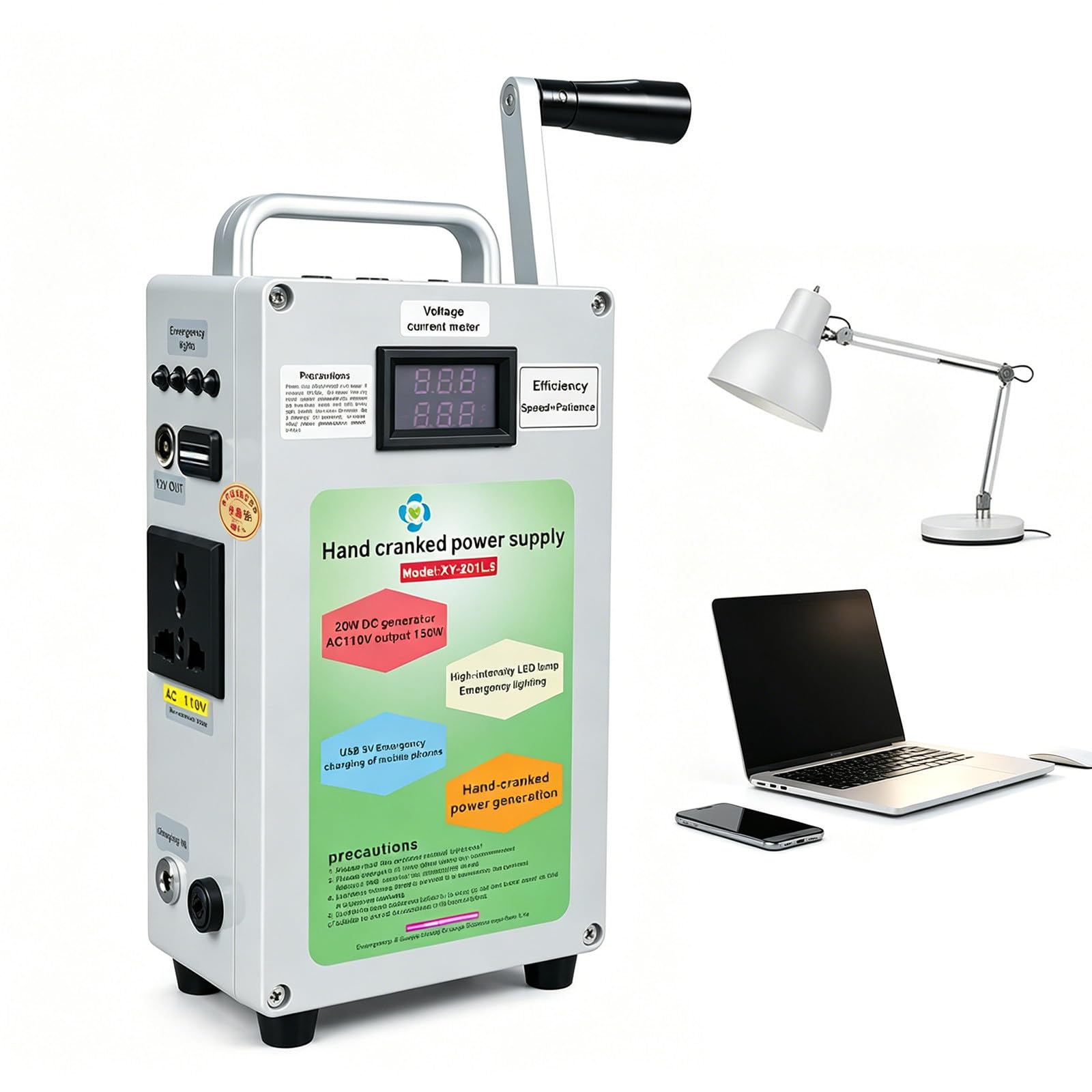 Hand Crank Generator 150W Emergency Crank Charger Portable 150W