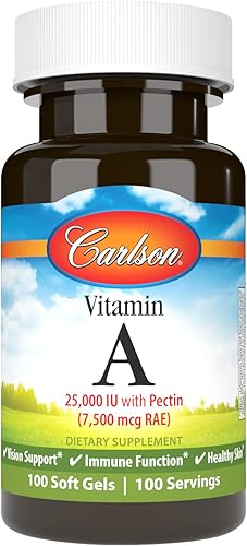 Carlson Labs Vitamina A con pectina, 25000 UI, 100 cápsulas blandas