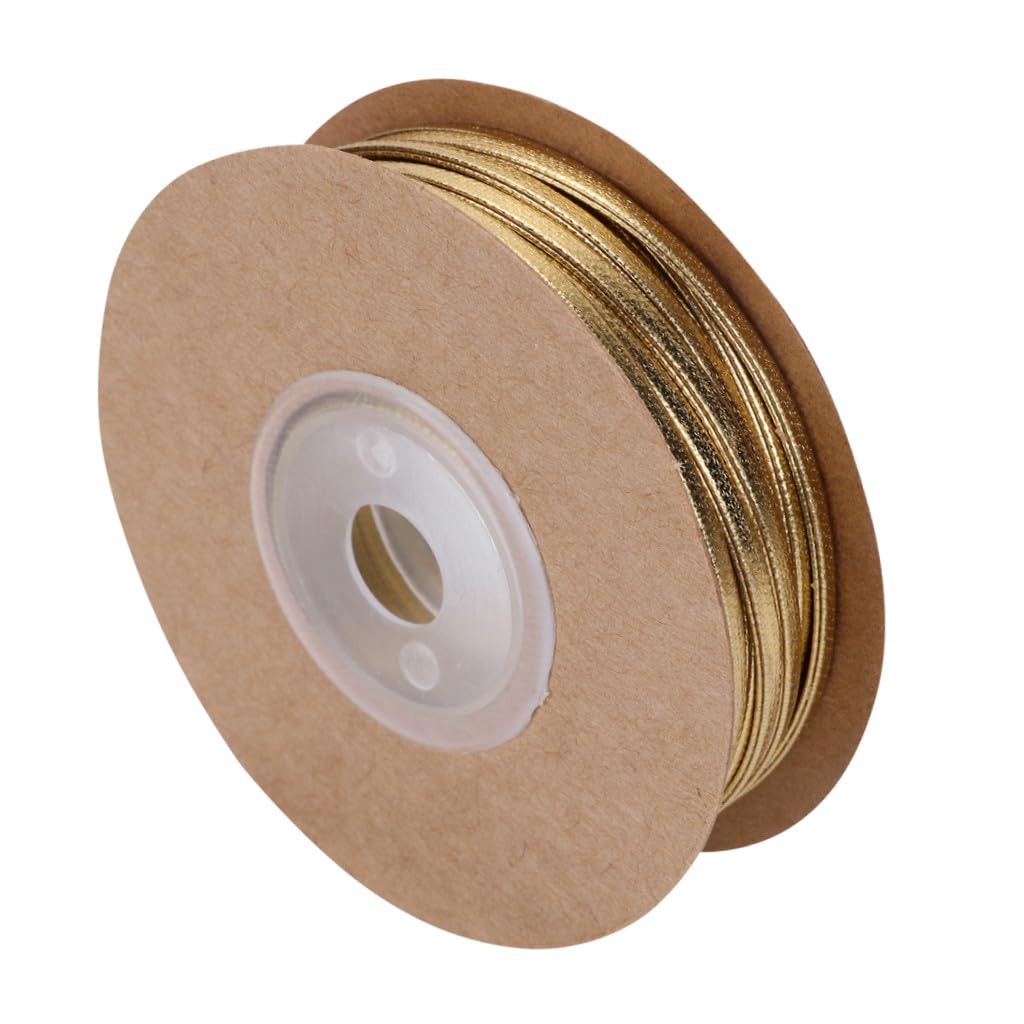STOBOK Cordino in Cuoio Dorato 15 Metri per Creazione Gioielli Braccialetti Collane Filo Intrecciato per Party e Occasioni Importanti