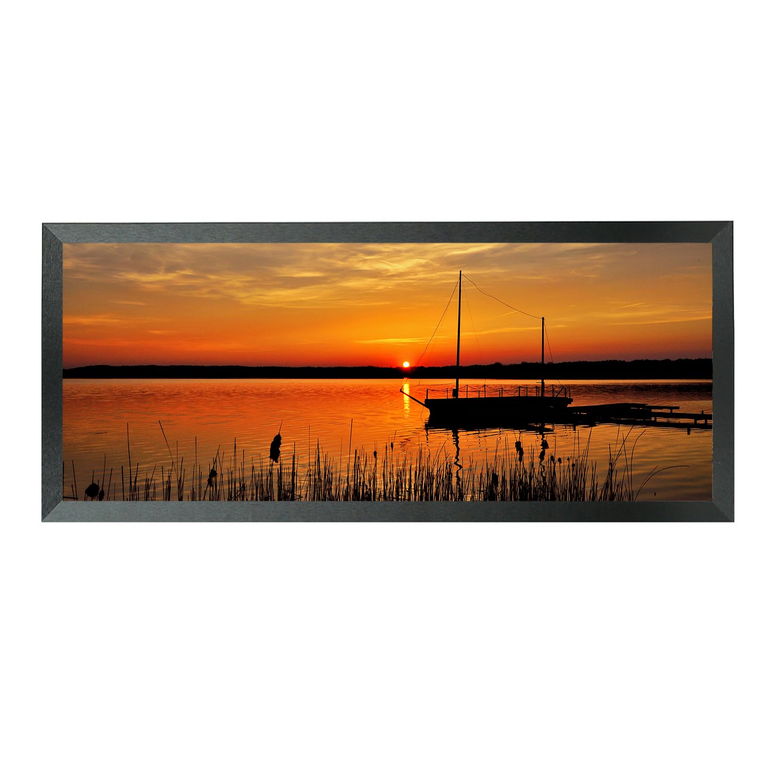 Mxtallup 8x20 Picture Frame Solid Wood 8x20 Poster Frame for Wall 8x20 Photo Frames Family Black (T22B820)