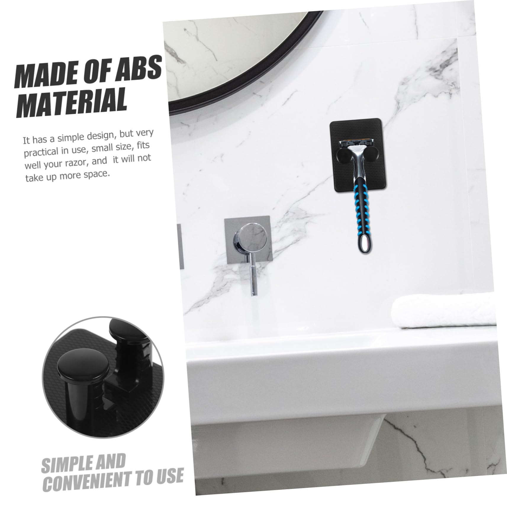 FOMIYES Razor Charging Stand Shaver Storage Rack Shaving Brush Holder Shower Hooks Wall Mount Razor Organizer