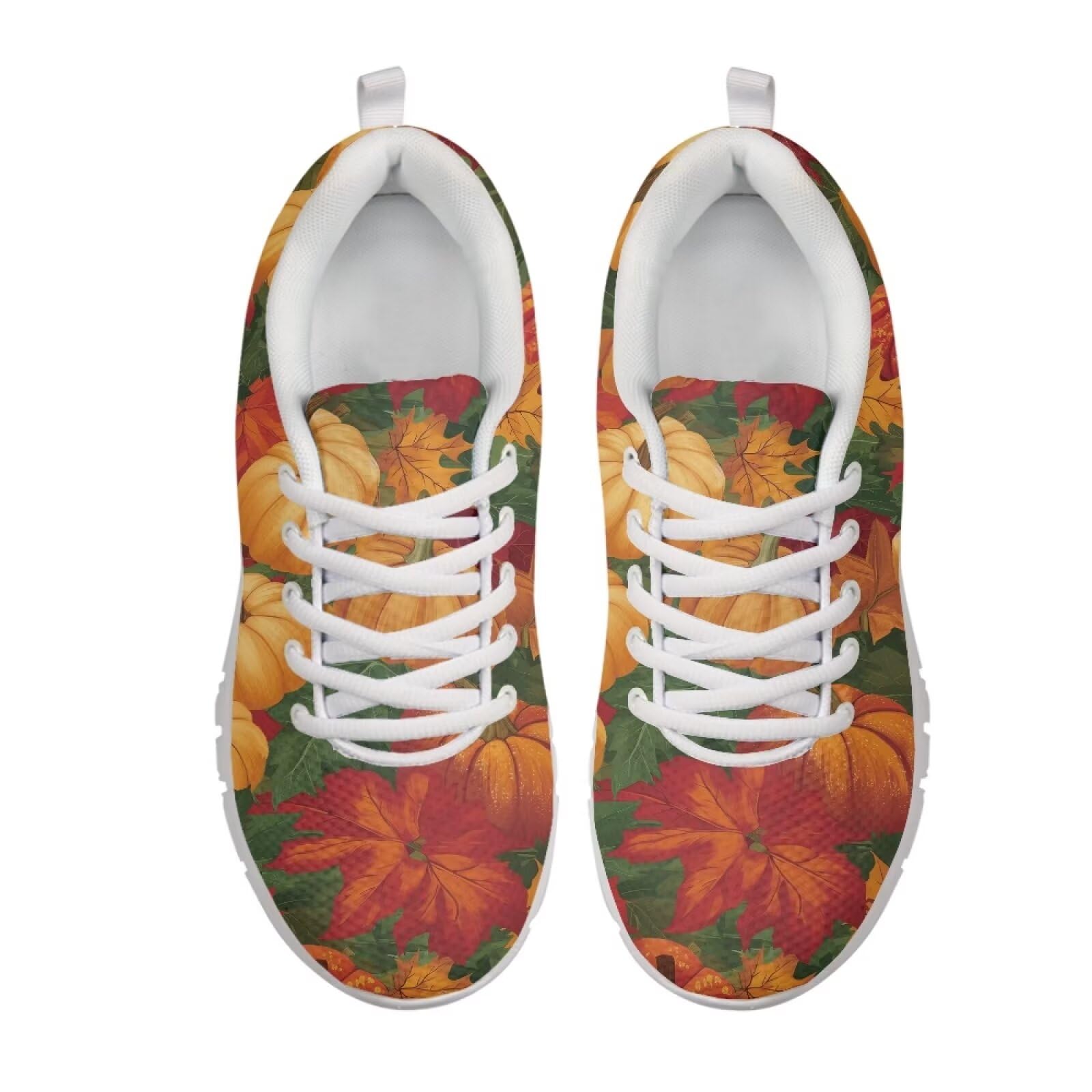 JUDENTIDOS Fall Autumn Pumpkin Sneakers for Men Women Running Shoes Mesh Workout Sneakers Comfort Footwear