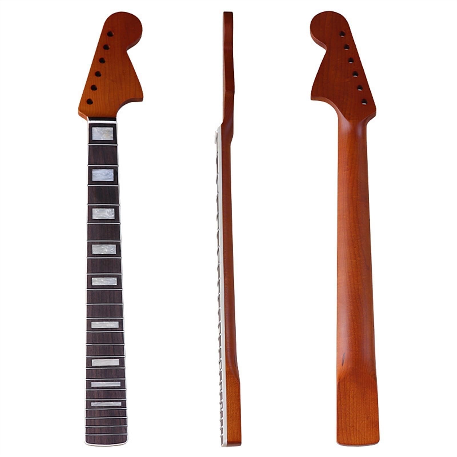 ST Testa Grande Arrosto in Acero Manico per Chitarra, 6 Corde 22 Tasti 24 Pollici Corda Lunghezza Manico per Chitarra Elettrica Sostituzione, Quadrato Inla Finitura