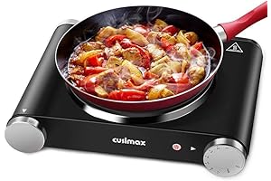 Cusimax Electric Burner, Portable Single Burner with Adjustable Temperature Control