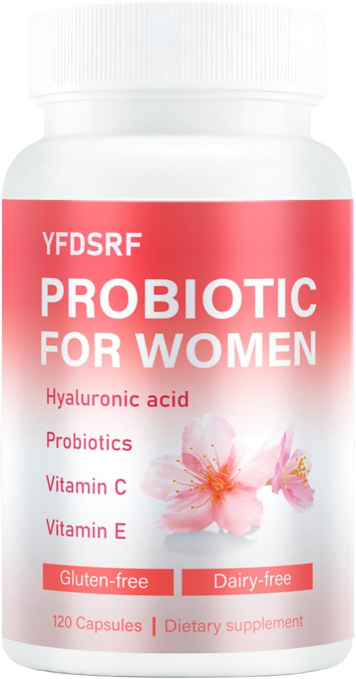 Women's Vaginal Probiotic Supplement for Intimate Health & pH Balance | with Hyaluronic Acid, Multi-Collagen, Vitamin C | Supports Comfort, Moisture & Antioxidant Defense | 120 Capsules (1)