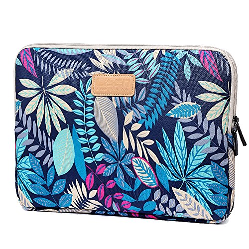 ZiXing 15.6 Pulgadas Agua-Resistente al con Lona Funda Blanda para portátil asa Estilo Bohemio Bolsa Tela de Lona para Macbook/Netbooks/Ultrabooks/iPad Pro Azul
