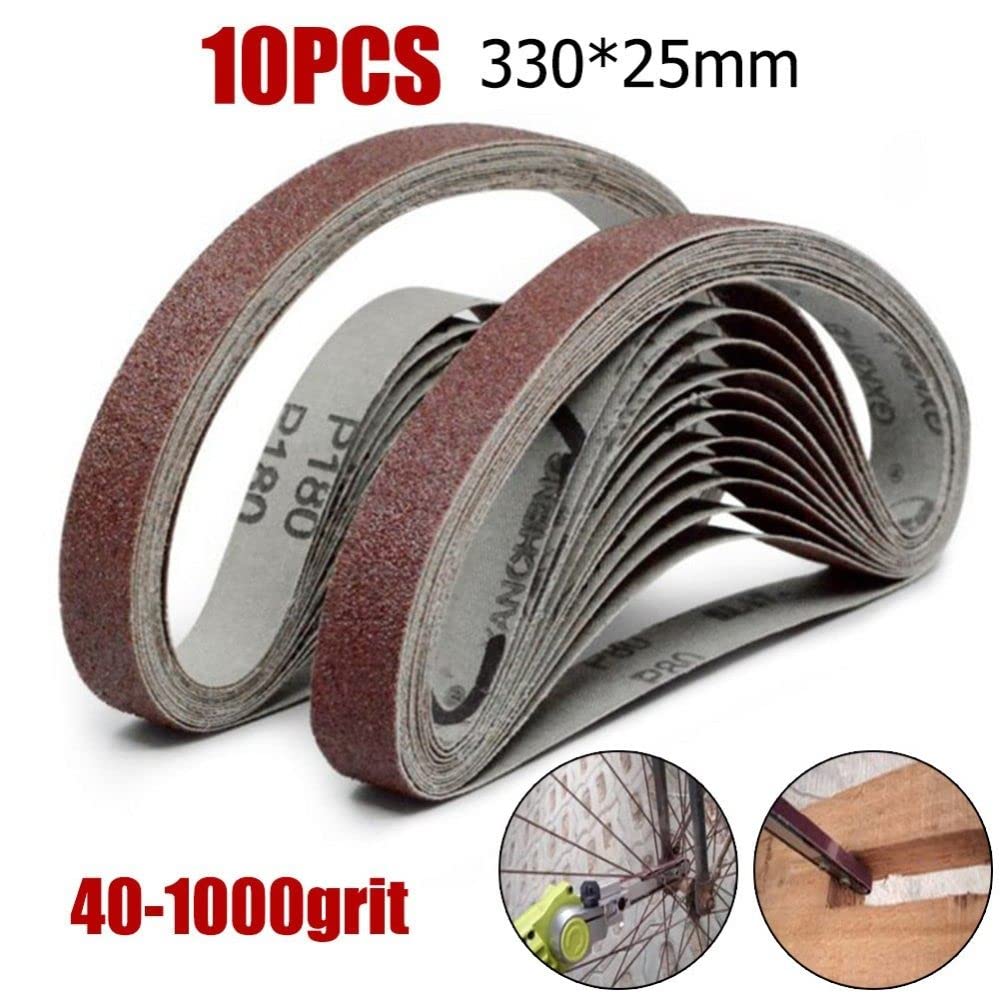 10 sztuk 25x330mm taśma szlifierska z tlenku glinu 40-1000 szlifowanie i polerowanie do szlifierek kątowych tarcze szlifierskie do szlifowania, polerowania, 80