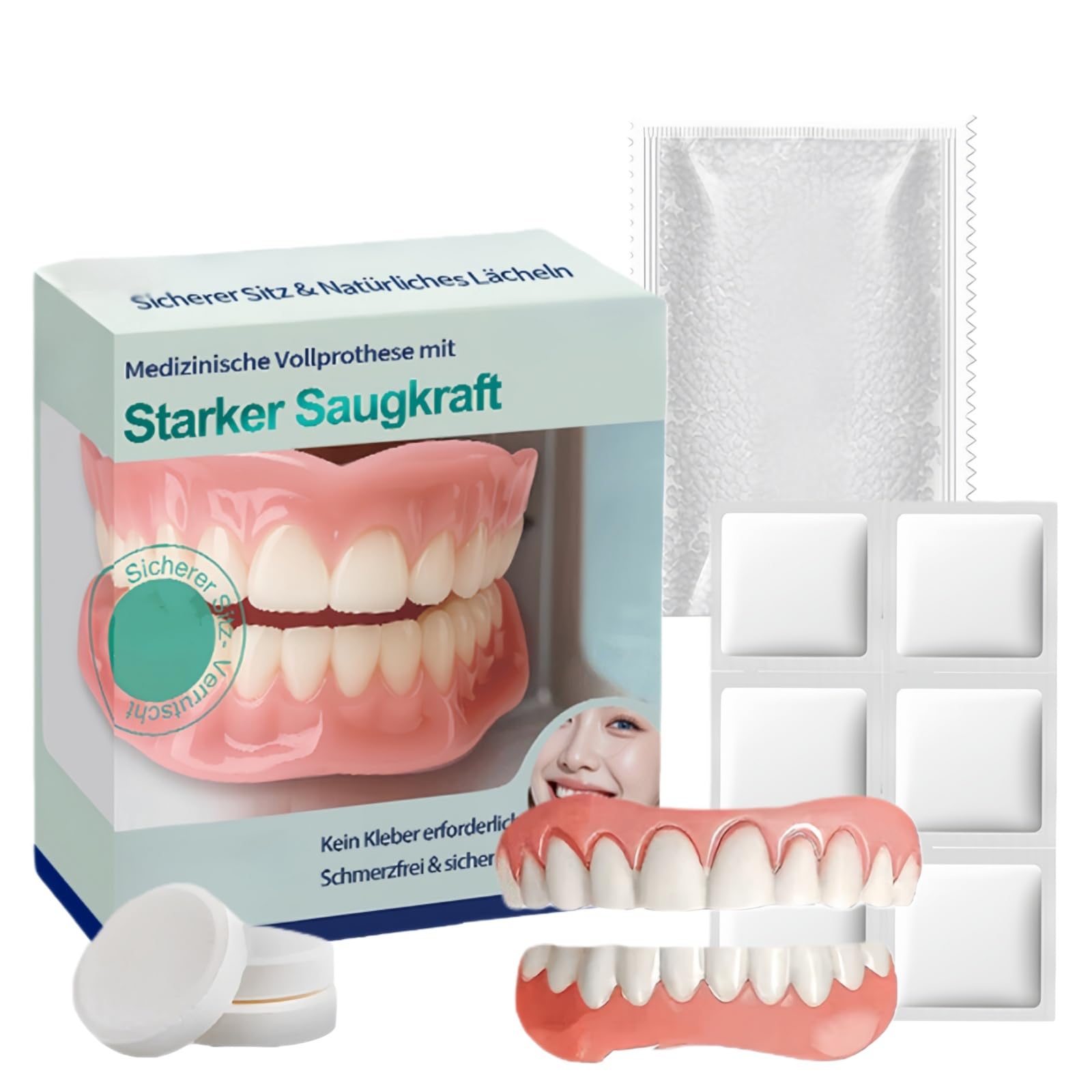 1 Pair Full Den/ture,Multi-functional Shaping Silicone Denture Set,Silicone Dentures Full Mouth,Clip on Veneers Top and Bottom,Easy-Fit Sili/cone Den/tures,False Teeth,Upper/Lower Set,for Daily Use-image-12