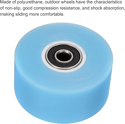 Miniatura 4 de PATIKIL Ruedas de patín de 1.260 x 2.283in con rodamientos, paquete de 2 patines de repuesto 82A para patineta de doble fila para interiores o