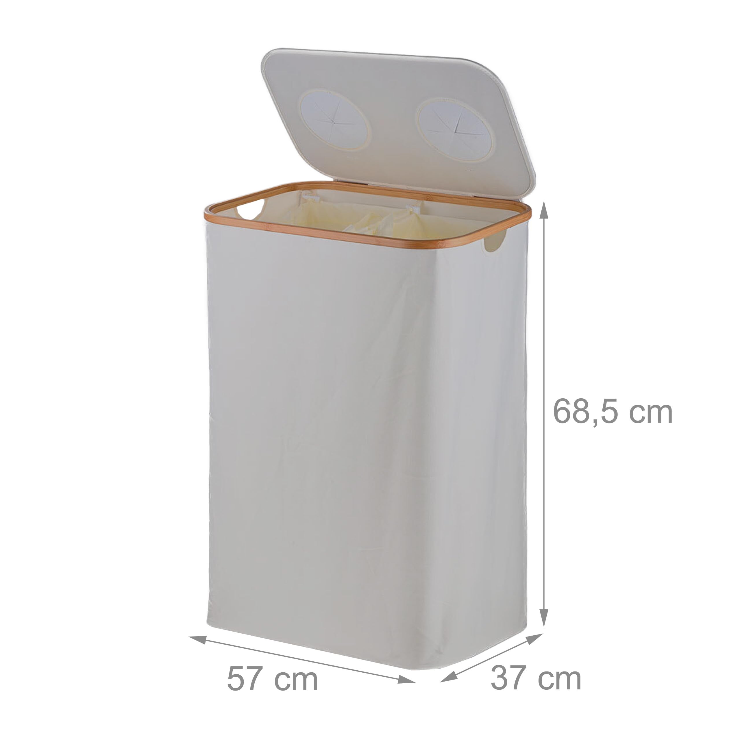 Relaxdays Récipient de Collecte des Bouteilles 140 L 60 Bouteilles 2 Sacs Amovibles Beige