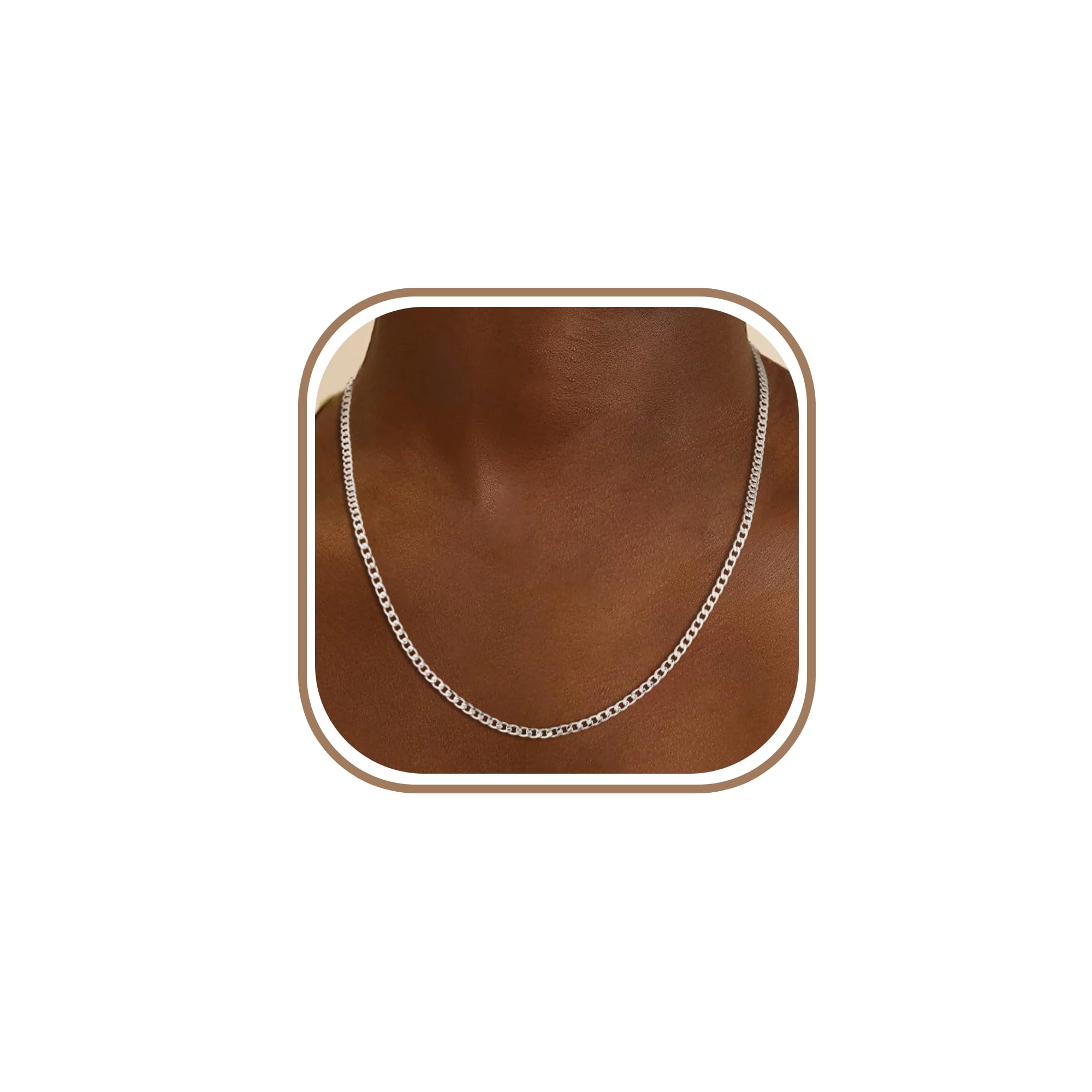 Esrael 925 Sterling Silber Solide 1.5mm/2mm Kordelkette/Curb Halskette für Frauen, Robuste Nicht Verblassende Silberkette Damen Schmuck Geschenke für Frauen 18/20/22 Zoll mit 2-Zoll-Verlängerungskette