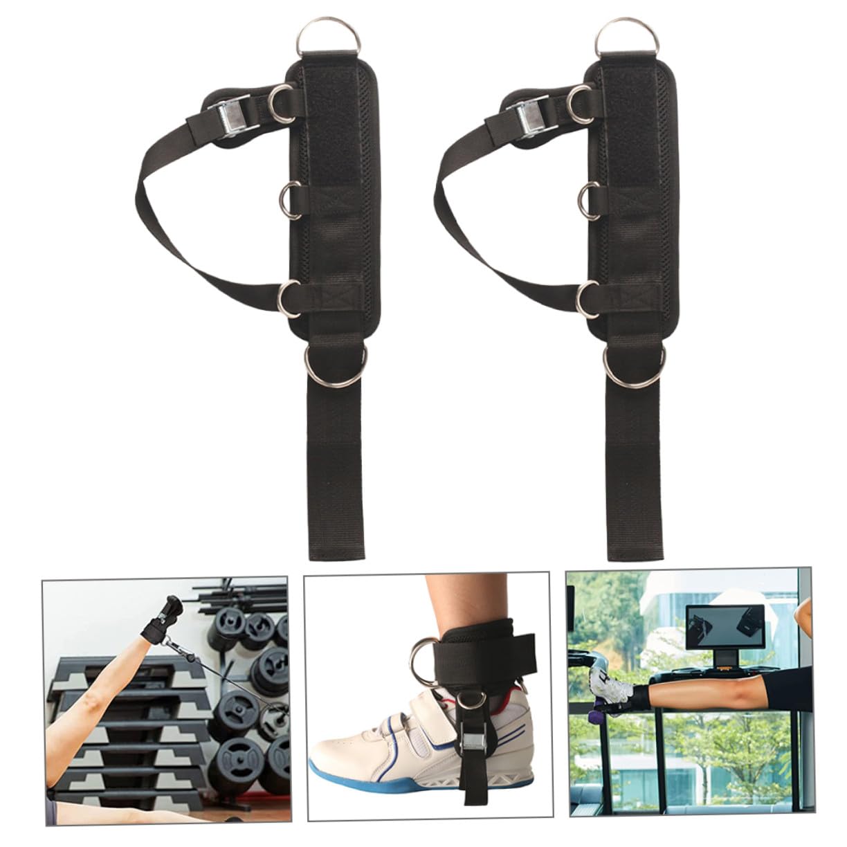 Supvox 2 Stück Hochwertige Gepolsterte Knöchelriemen für Kabelzug Fitnessgeräte Verstellbare Strapazierfähige Fußschlaufen für Effektives Bein und Knöcheltraining Komfortabel und