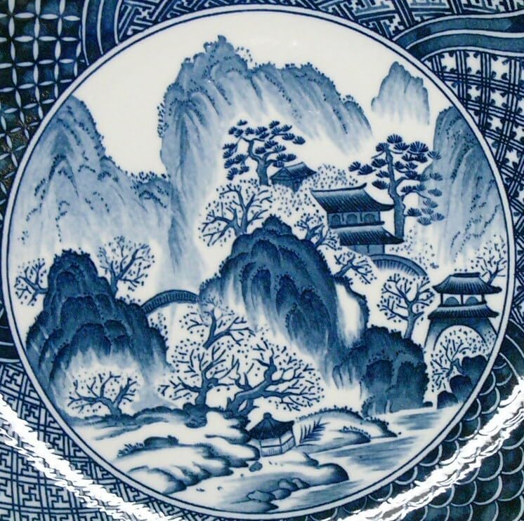 古伊万里 染付海老の図中皿 江戸時代後期頃 優品 骨董品