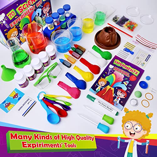 Unglinga 70 Lab Experiments Science Kits For Kids Age 4-6-8-12 Educational Scientific Toys Gifts For Girls Boys, Chemistry Set, Crystal Growing, Erupting Volcano, Fruit Circuits Stem Activities #TOP5