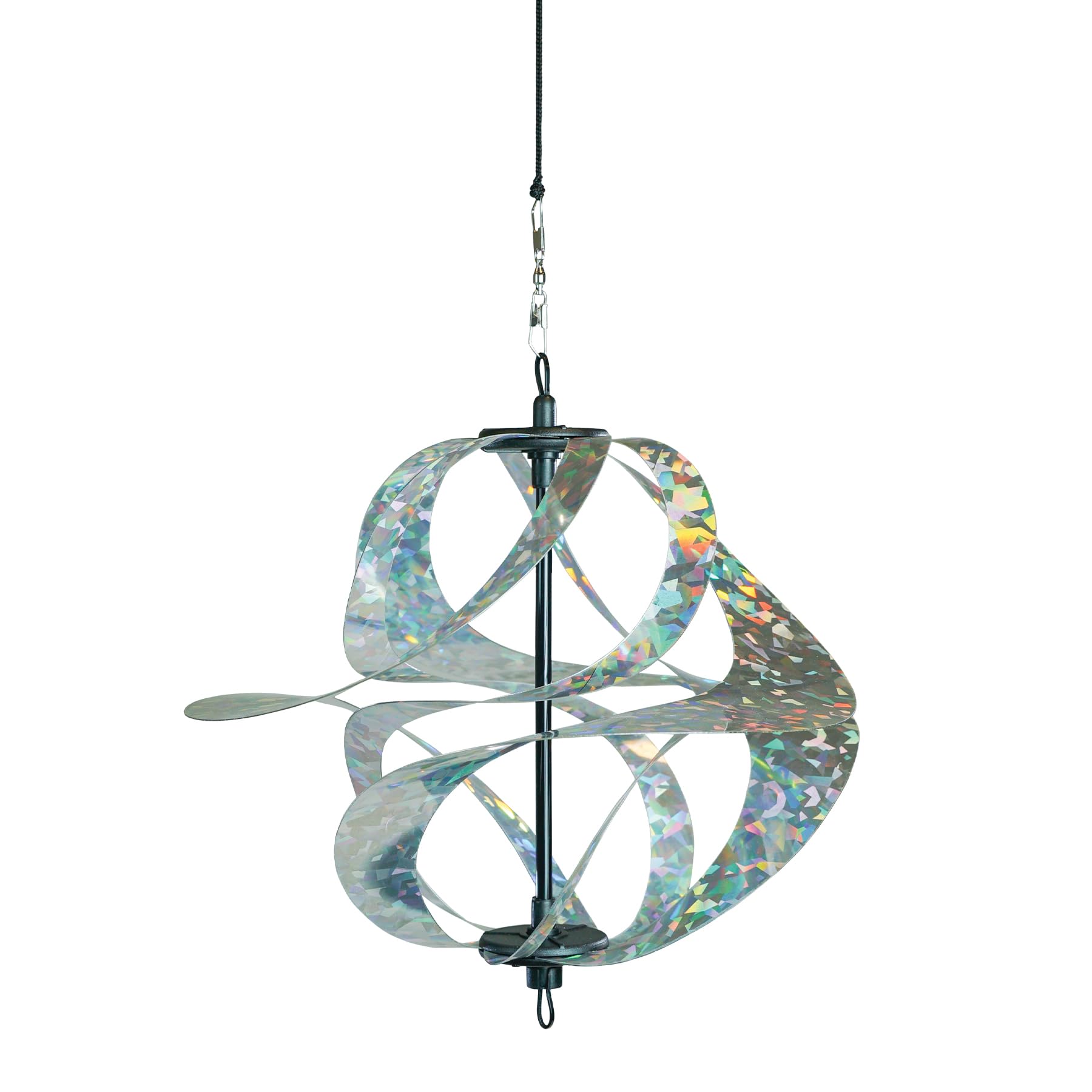 In the Breeze 2482 — Silver Sparkle Vortex Spinner — Mesmerizing and Colorful Hanging Wind Spinner…