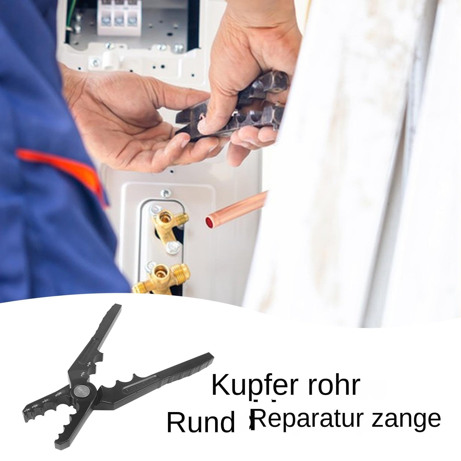 Joint Pliers Set - Copper Tube Lock Pliers For Small And Large Copper Tube Repairs | Heavy Duty 5-Hole Refrigeration Tool With Rounding Pliers For 1/4, 3/8, 1/2, 5/8, 3/4 Inch Pipes, Hand Tools