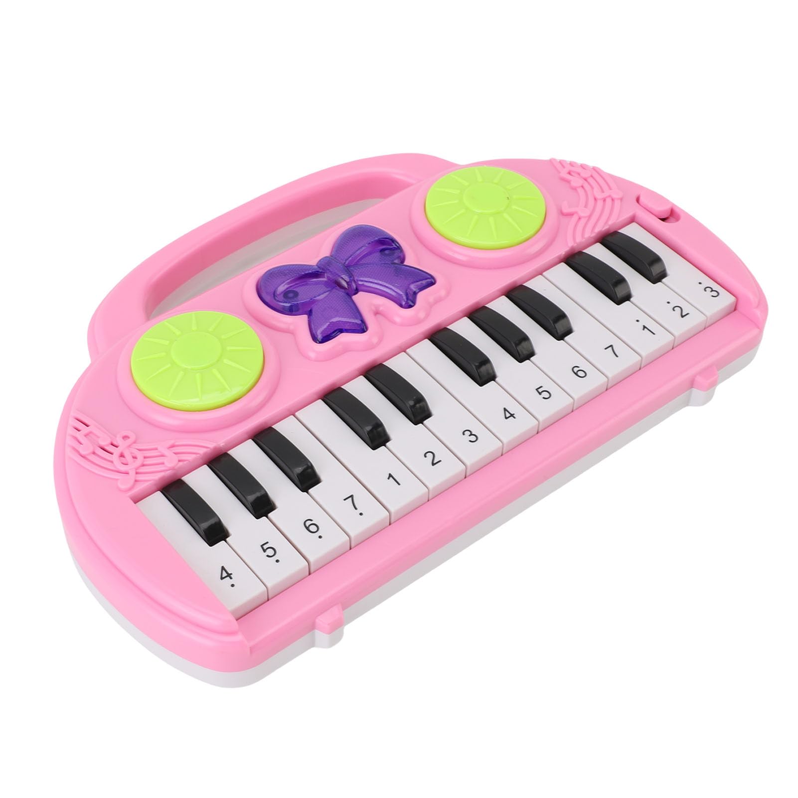 CHICIRIS Baby Keyboard Toy 4 Keys Infant Piano Toddler Musical Keyboard Multifunctional with 8 Rhythm Modes and Cartoon Design for Early Education 9.8x6.3in Portable Music Toy (Pink)