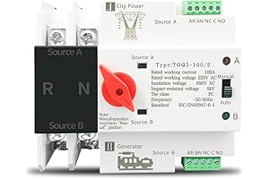 Single Phase Din Rail ATS 220V Automatic Transfer Electrical Selector Switch for Uninterrupted Power