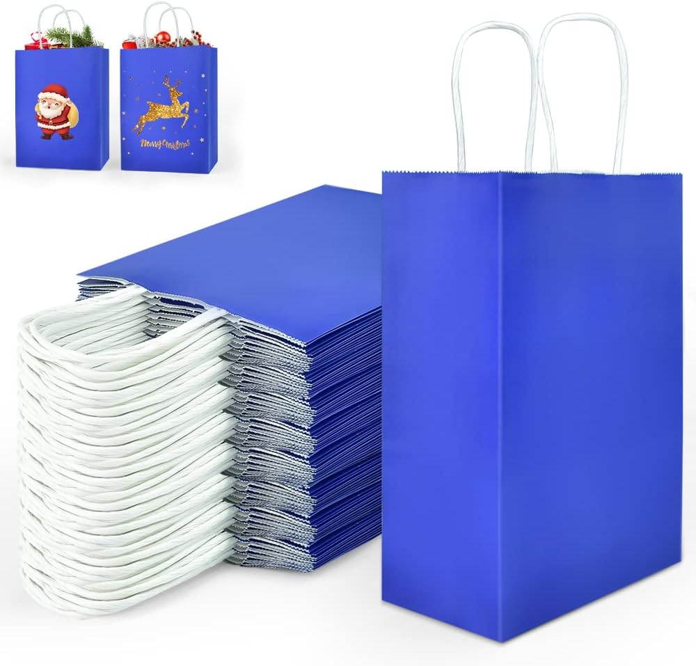 CODIRATO 25 PCS Kraft Paper Bags for Gifts Kraft Paper Bags with