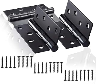 Hinges Stainless Steel，Hinge Stainless Steel Door Hinge 3pcs, 100mm Door Hinge Hardware Stainless Steel Hinges Connectors for Solid Doors Interior Exterior (Black)