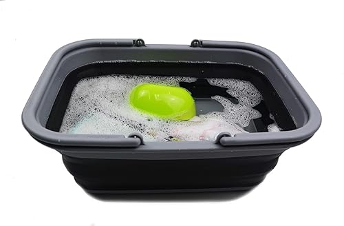 Miniatura 117 de SAMMART SAMMART - Bañera plegable con asa de 9.2L (2.37 galones) - Cesta de picnic portátil al aire libre/cráter - Bolsa de compras plegable - Azul