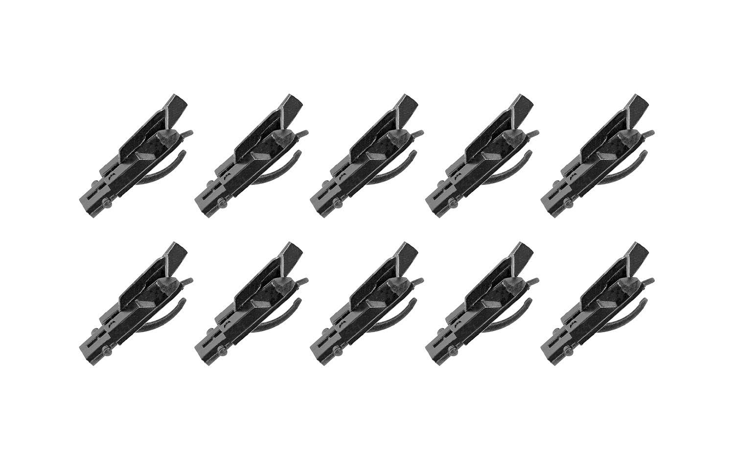 Hornby - TT8040 Coupling Assemblies - Spare Parts and Train Accessories OO Gauge Model Railway Sets, Coupling and Modelling Tools - 10 x Pocket Couplings - Scale 1:120, Black