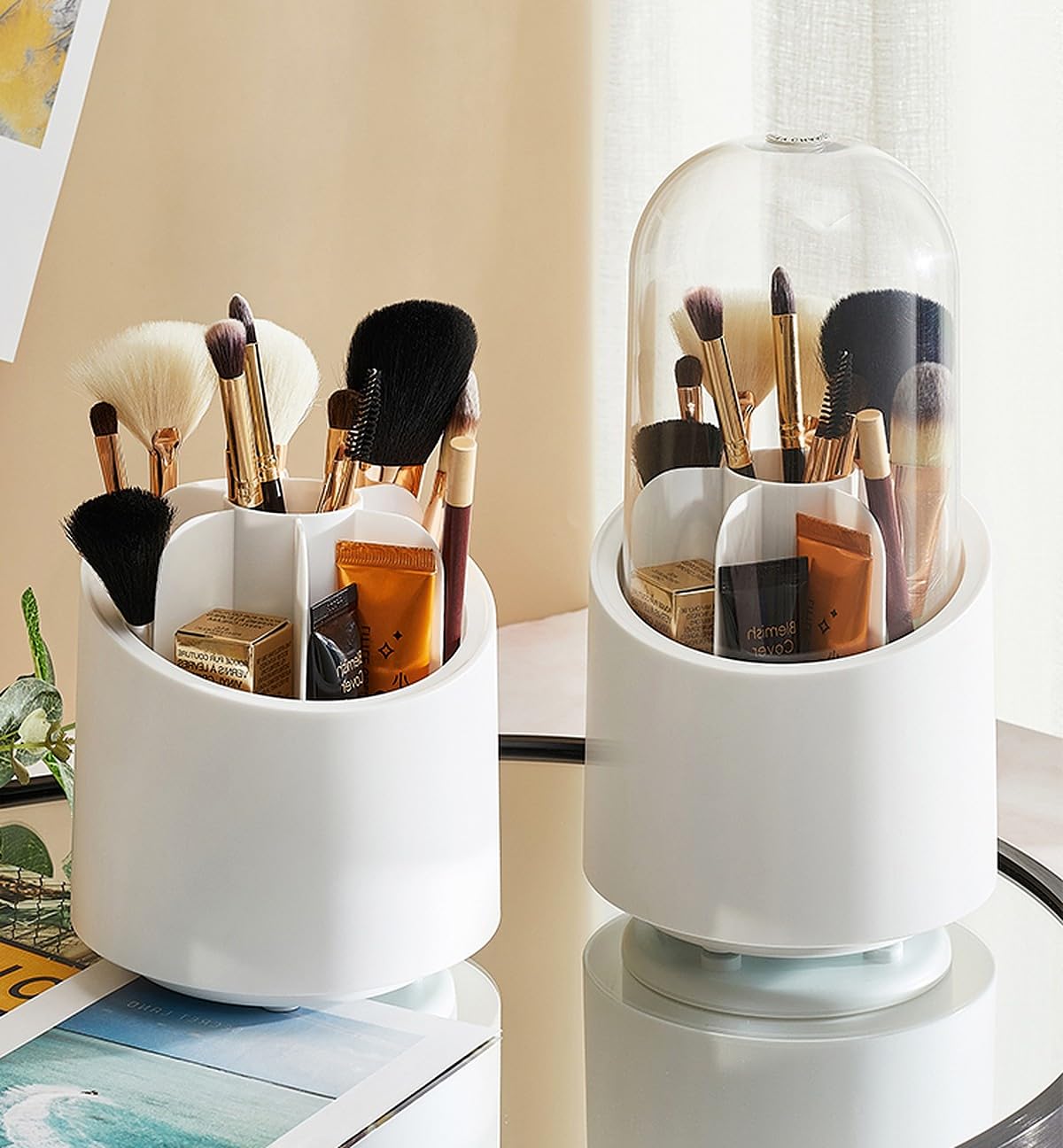 See full amazon price history chart for wolpin 1 Pc Cosmetic Makeup Brush Storage Holder 360° Rotating Dust-proof Organiser Lipstick Pen Storage Box Stand for Dressing Table (12.2 x 23.3 cm, White) wolpin 1 Pc Cosmetic Makeup Brush Storage Holder 360° Rotating Dust-proof Organiser Lipstick Pen Storage Box Stand for Dressing Table (12.2 x 23.3 cm, White) (B0CL2RK3TV) Amazon Price History, Amazon Price Tracker