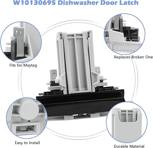 Miniatura 3 de WPW10130695 - Manija para puerta de lavavajillas May-tag Quiet Series 300, WPW10275768 AP6018386 AP6015450 W10130695 MDB8600AWB MDB7600AWB