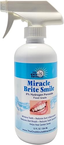 Miracle Brite Smile con peróxido de hidrógeno de grado alimenticio y aceites esenciales blanqueamiento dental, refresca el aliento, elimina el mal