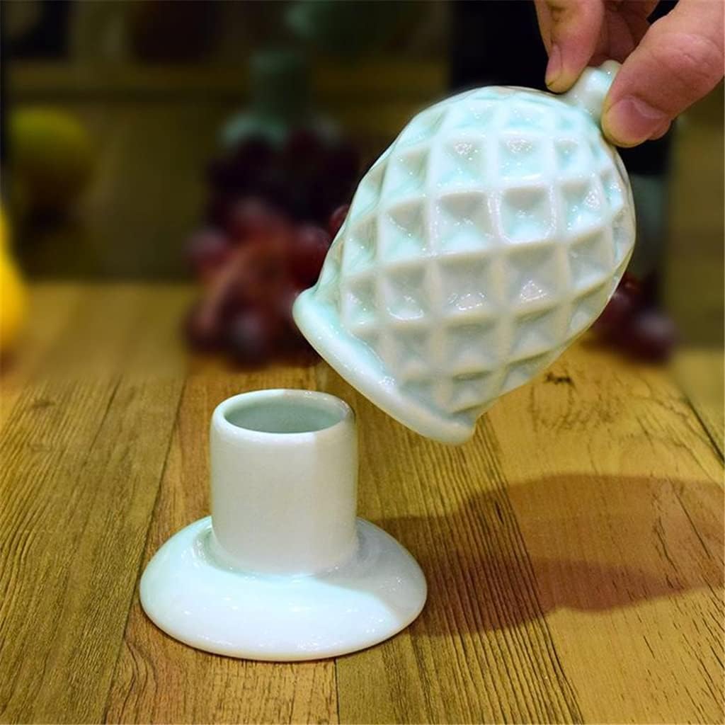 Toothpick Box Ceramic Toothpick Container Desktop Decoration Restaurant Toothpick Storage Bucket(Black)