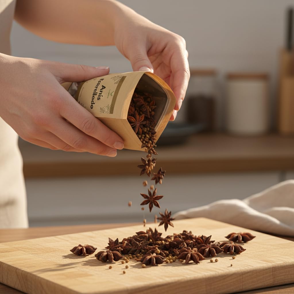 Anís Estrellado (Illicium verum) getrocknet lose 1000 g – für Kräutertees, 100% natürlich, ohne Zusätze – La Herbera