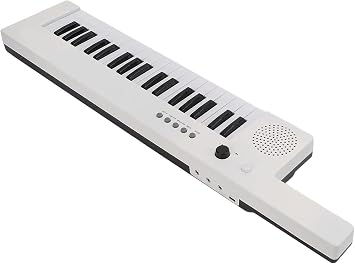 Portable Digital Piano, 37 Keys Electronic Piano Keyboard, Electronic Keyboard Piano Toy with Mic Multifunctional Educational Musical Instrument Gift for Boys Girls Shoulder Strap White