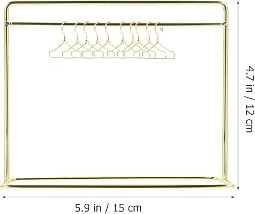 Miniatura 2 de TOYANDONA Perchero para muñecas con colgadores, incluye perchero en miniatura, 10 piezas de mini perchas de metal para muñecas para casa de muñecas,