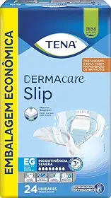 Tena Slip Dermacare, Fralda Geriátrica para Incontinência Urinária, EG - 24 Unidades