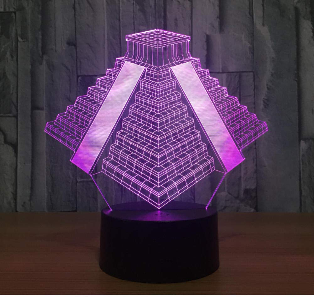 Scmkd Building Tower Shape 7 Color Change Bedside Sleep