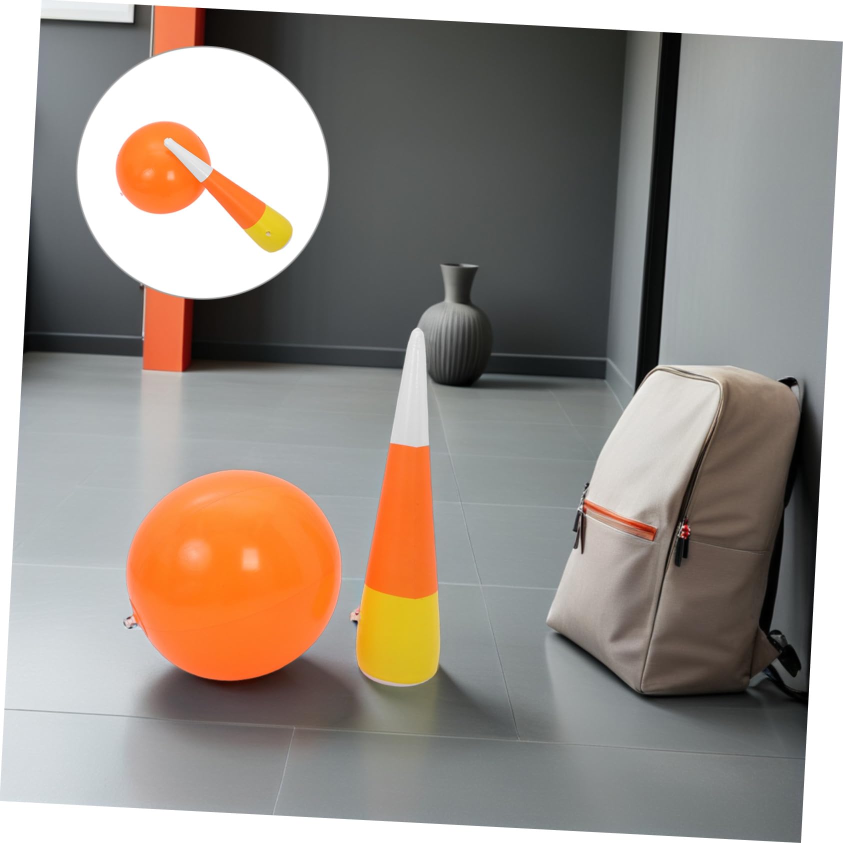 Juego de Bolos Inflable Jumbo de Plástico para Niños y Grupo | Diseño Ligero, Fácil Almacenamiento, para Cumpleaños y Bowling al Aire Libre