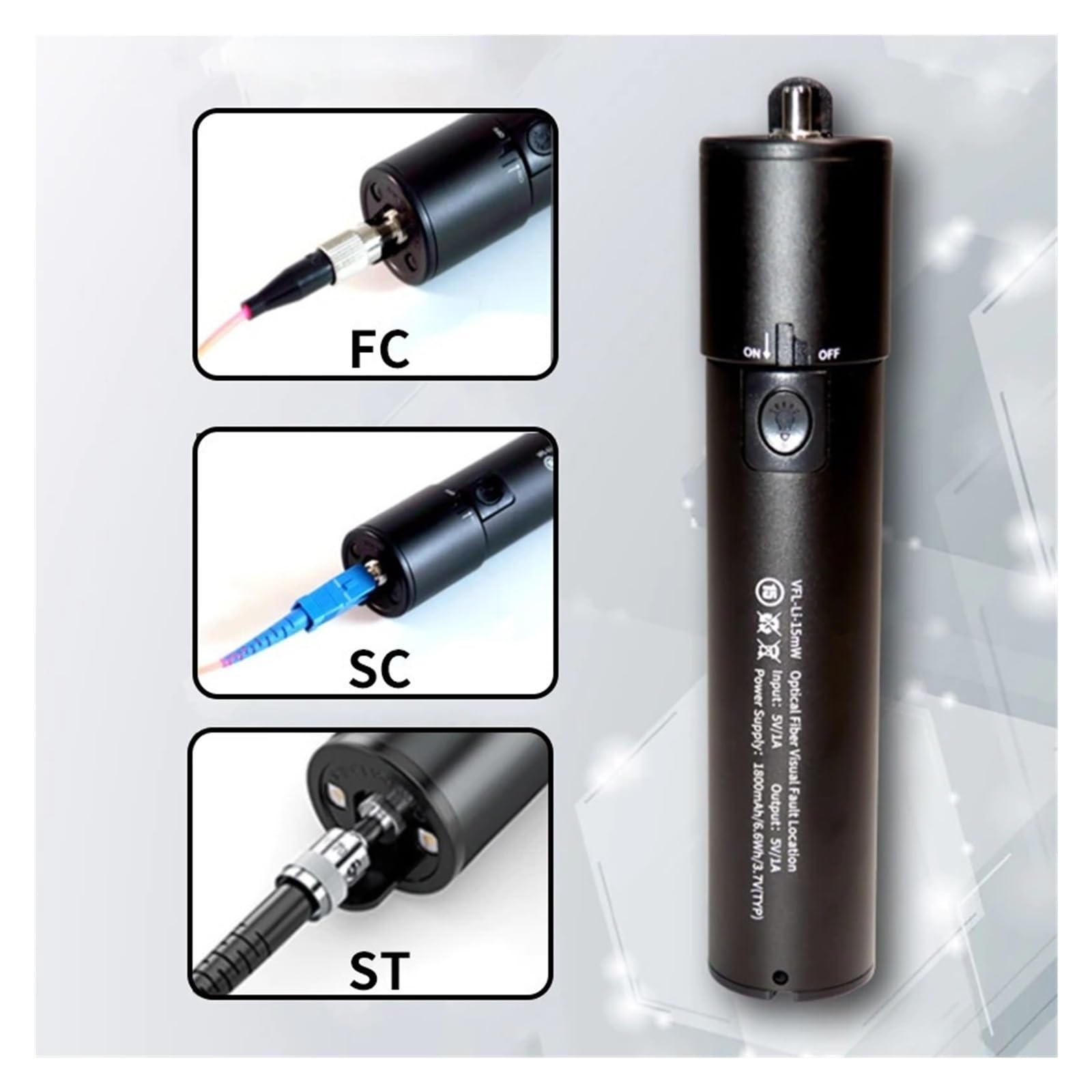 Compteur de puissance à fibre optique Testeurs de stylo à lumière rouge à fibre optique, localisateur de défaut visuel 15/20/30/50 MW, testeur de câble à fibre optique VFL(20mw)