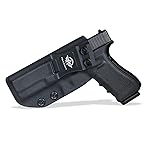 POLE.CRAFT IWB Kydex Holster for Glock 17 Gen 1 2 3 4 5 / Glock 22 Glock 31 Gen 3 4 - Inside Waistband Carry Holster - G17 G22 G31 Gun Accessories (Black, Left)