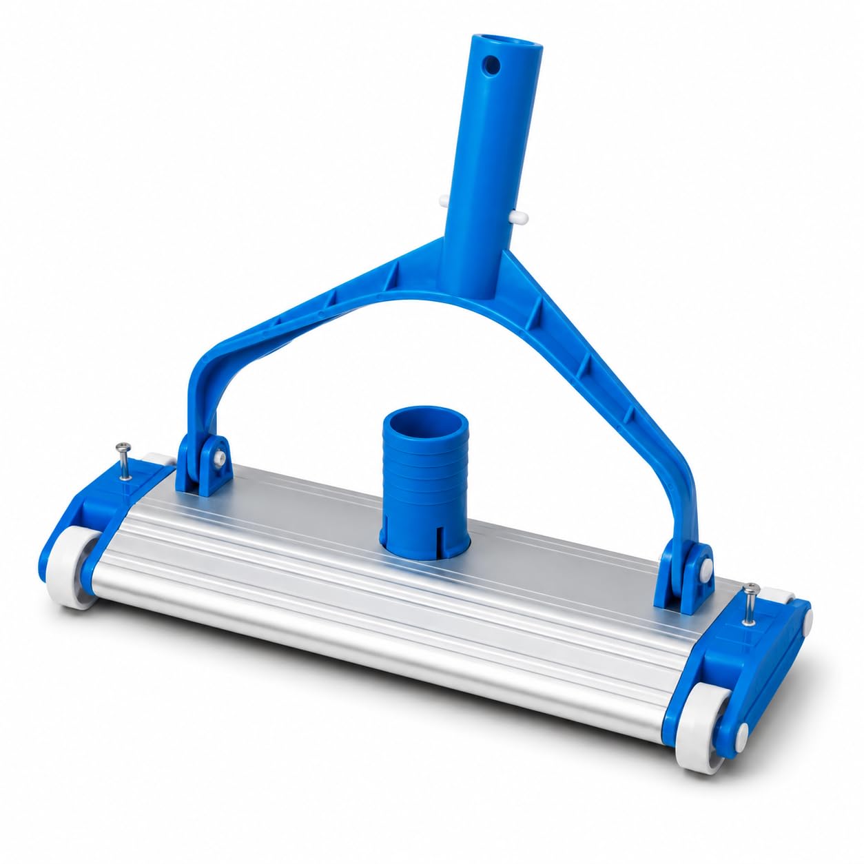 Limpiafondos de aluminio para piscinas - Fijación Clip - Cepillos de nylon - 4 ruedas - 33 cm Dpool